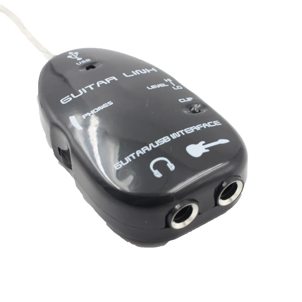 Черный адаптер для электрогитары с USB интерфейсом Соединительный кабель для ПК Recordin гитара USB аудио кабель музыкальные аксессуары Горячая Распродажа A30610