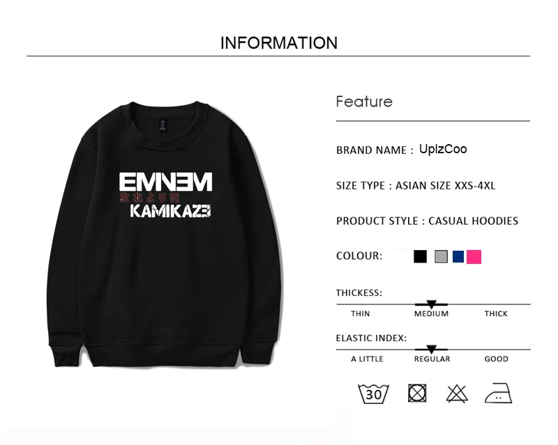 UplzCoo Eminem DJ хип хоп толстовки Kamikaze альбом осень весна женские мужские толстовки hoodies K толстовки 4XL JA078