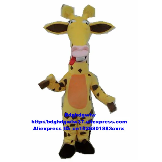 Костюм талисман желтого жирафа костюм персонажа из мультфильма для взрослых