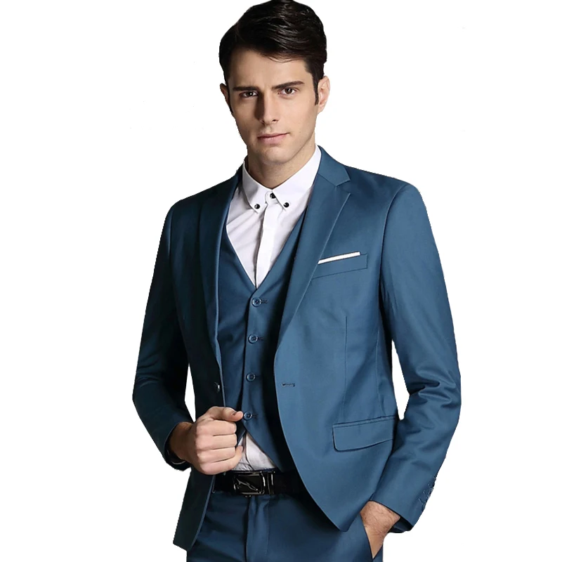 

2021 New Men Blazers Trousers Men's Casual Fashion Slim Fit Jacket+Vest+Pants Custom Groom Dress Tuxedo Wedding Suits Blazers