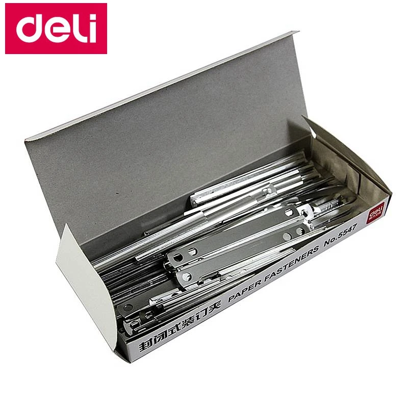 50 шт./лот Deli 5547 крепеж для офисных документов на 2 отверстия стальные крепежные