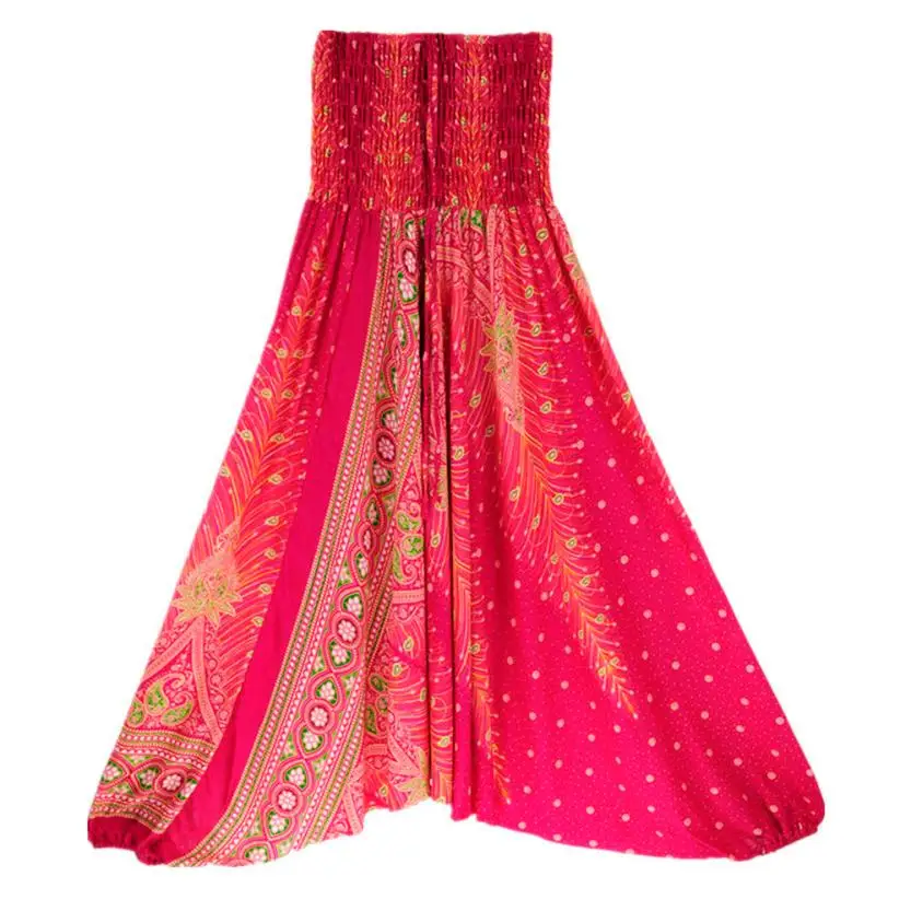 JAYCOSIN, новинка, женские повседневные летние свободные брюки, мешковатые, Boho Aladdin, шаровары, Прямая поставка, 9 августа - Цвет: Hot Pink