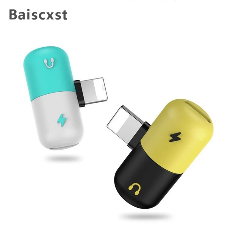 Baiscxst 2 в 1 адаптер аксессуары для iPhone X 7 8 плюс наушники Lightnig аудио зарядное