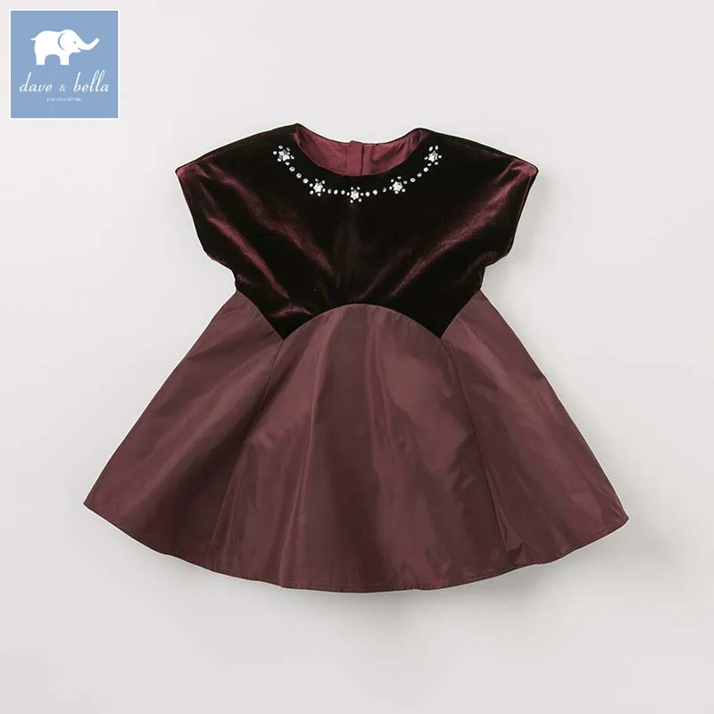Dave bella autumn princess baby dress children sleeveless wedding birthday party dresses infant toddler boutique DB8679 | Детская одежда