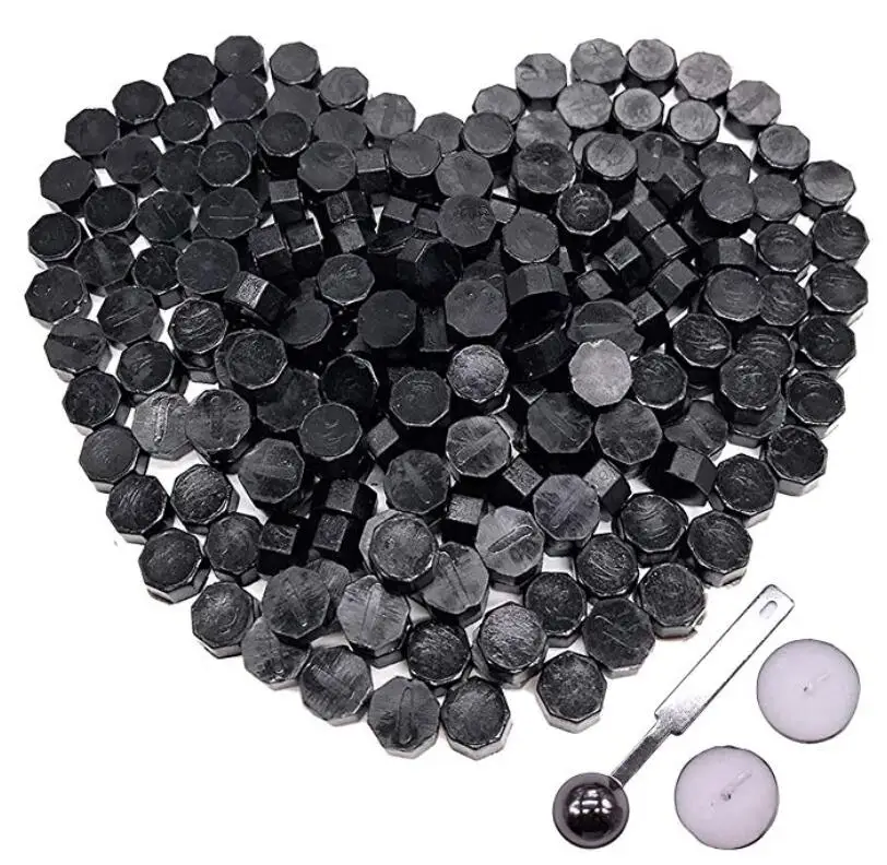 100pcs black wax Рождественская голова Санта-Клауса Northpole официальная печать воск печать штамп - Цвет: 100pcs black wax