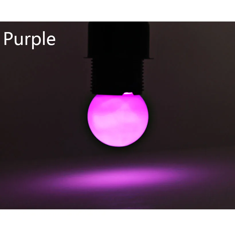 Purple 20 шт. E27 B22 ампул rgb светодиодные лампы 220 В bombillas 1 Вт 2835 G45 красочные декоративные лампы Свадебная вечеринка сад фонарик Joneaz - Испускаемый цвет: Purple