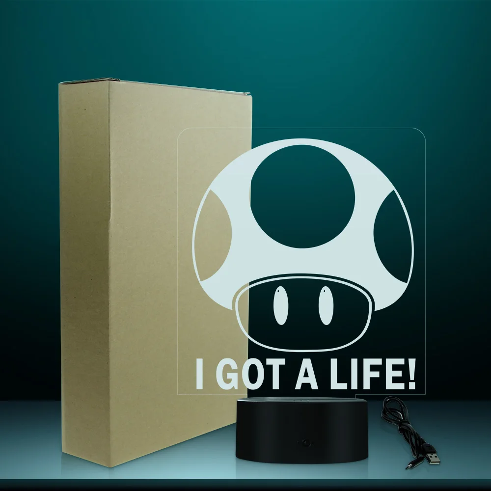 Современная видеоигра Братья I Got A Life 3D светильник с оптической иллюзией домашний