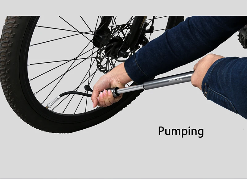 WEST BIKING ручной мини-насос для велосипеда с манометром из алюминиевого сплава, насос для шин для велосипеда, переносные велосипедные насосы