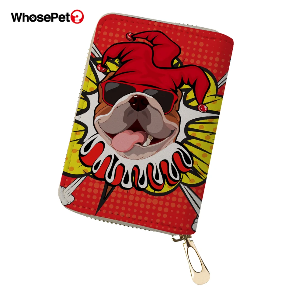 WHOSEPET Для женщин PU карты дорожный кошелек мультфильм в виде животного Смешной
