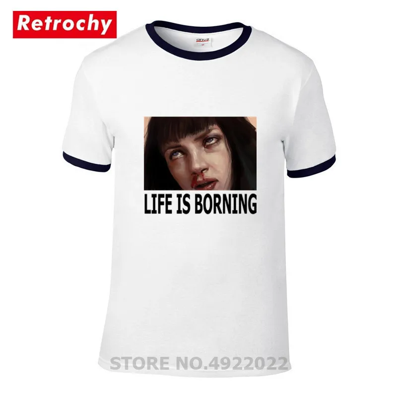 Модная футболка из целлюлозы Мужская хлопка с принтом Life is borning в виде героев