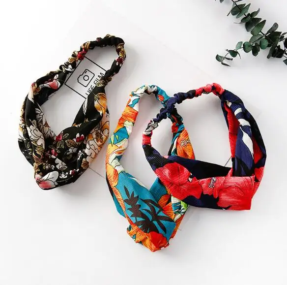 Женская повязка на голову в Корейском стиле летняя с перекрещенными узелками