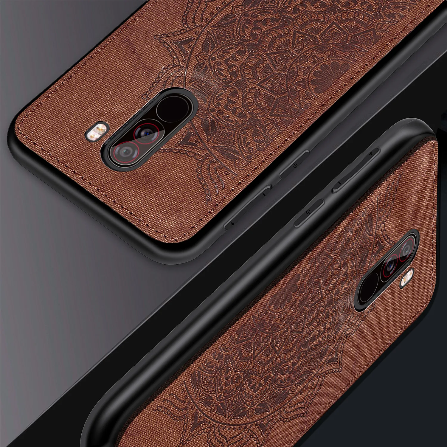 Luxury Cloth Texture Shockproof Case for Xiaomi Pocophone F1 Cover Coque Poco Magnetic Car Holder Protective Cases |