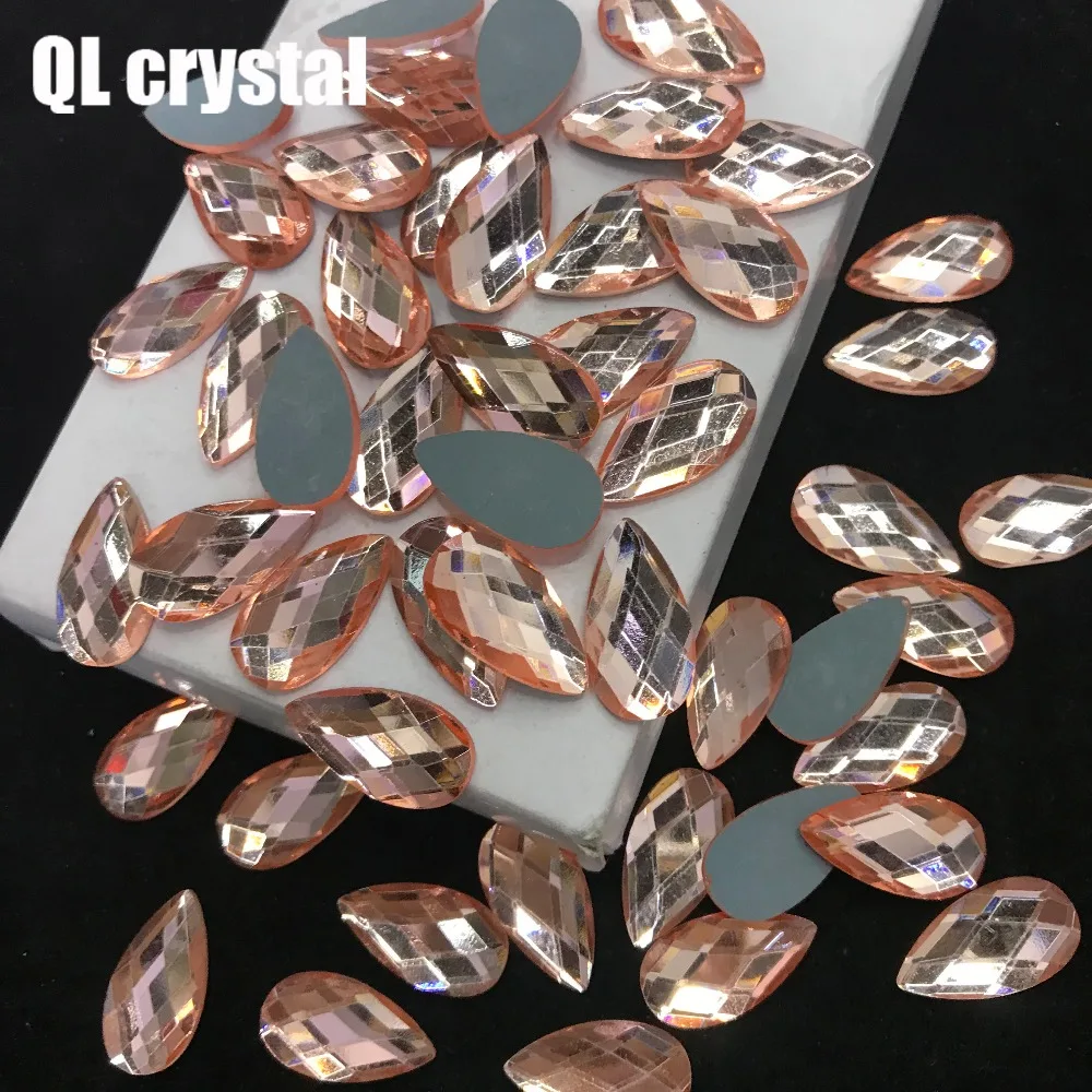 QL Кристалл 13x22 мм кристалл Популярные DIY Одежда одежды обуви сумки клей на плоских