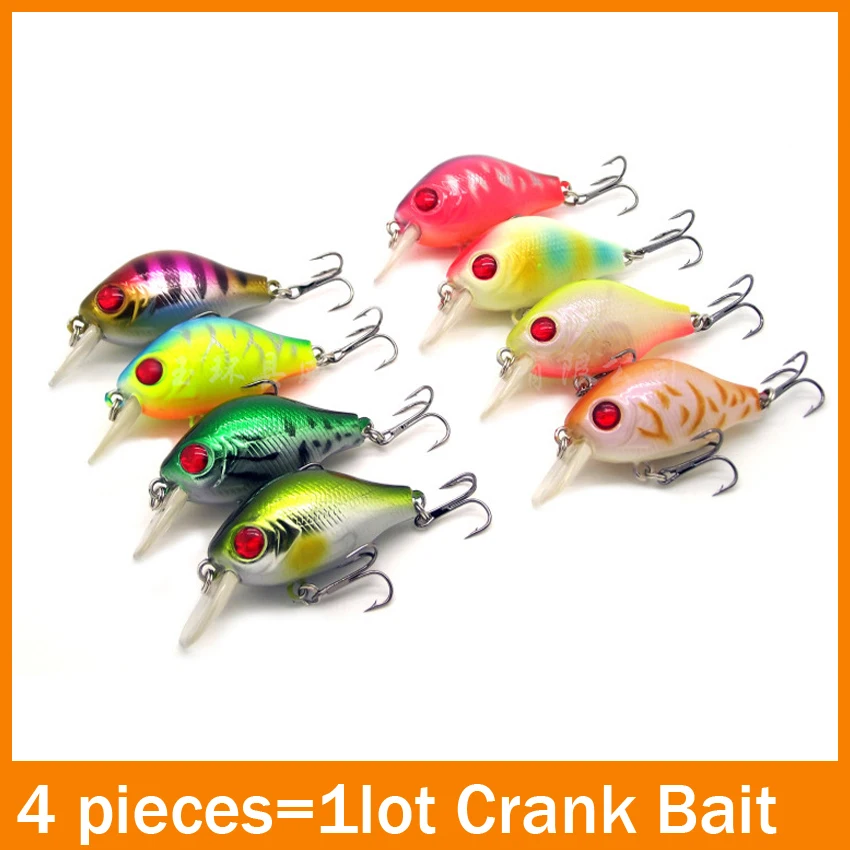 Бесплатная доставка 4 шт./лот 60 мм 8g Crank Popper Рыбная приманка блесна наживка на