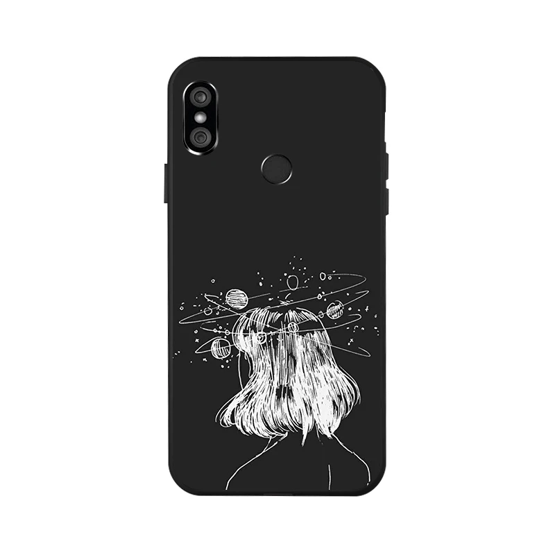 Case For Xiaomi Redmi Note 7 5 Pro 8 Cases Coque 3D DIY Painted Black Flower Cat Cover On For Xiaomi Mi 9 SE Xiomi 9T Bumper