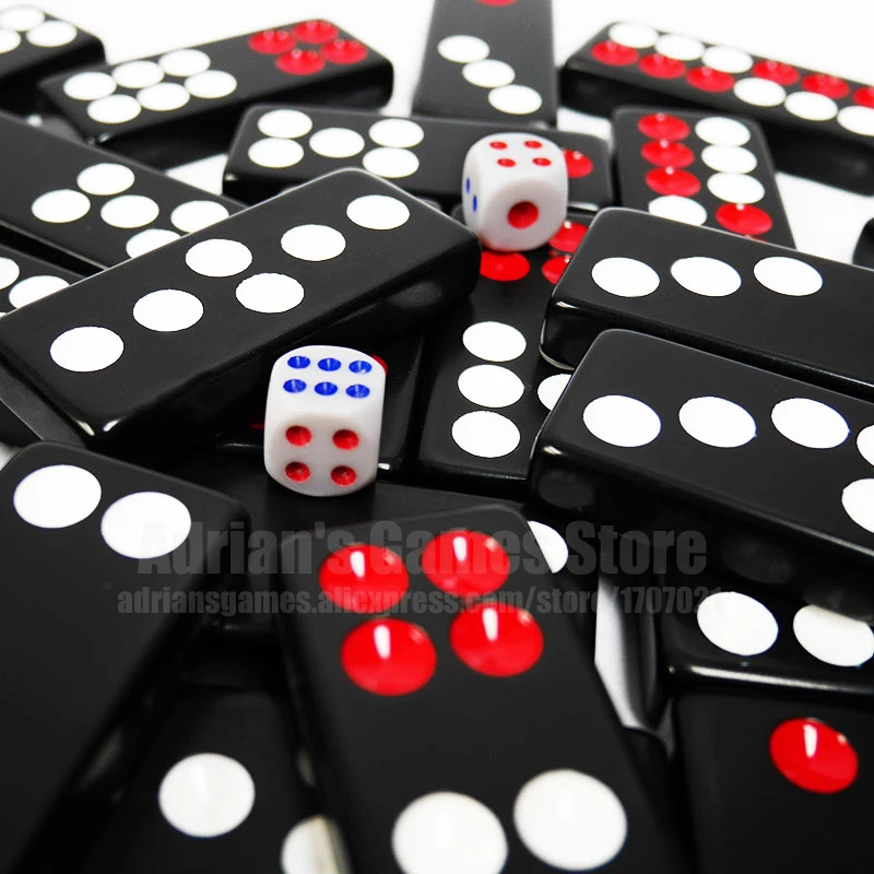4 размера черный домино Пай Гоу 32 шт с 2 кубиками Настольная Игра игры Jogos de
