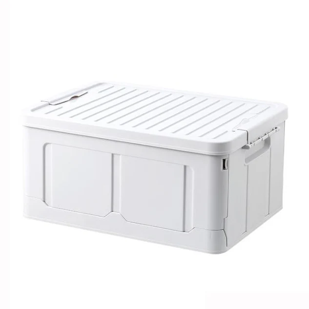 White Baffect, большая емкость, коробка для хранения, складной пластиковый органайзер для хранения, для одежды, игрушек, еды, для мелочей, штабелируемые коробки для хранения - Цвет: White