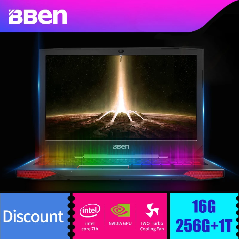 BBEN G17 Windows10 Intel I7 7700HQ Ноутбук игровой компьютер Nvidia GDDR5 16 г Оперативная память FHD1920 *