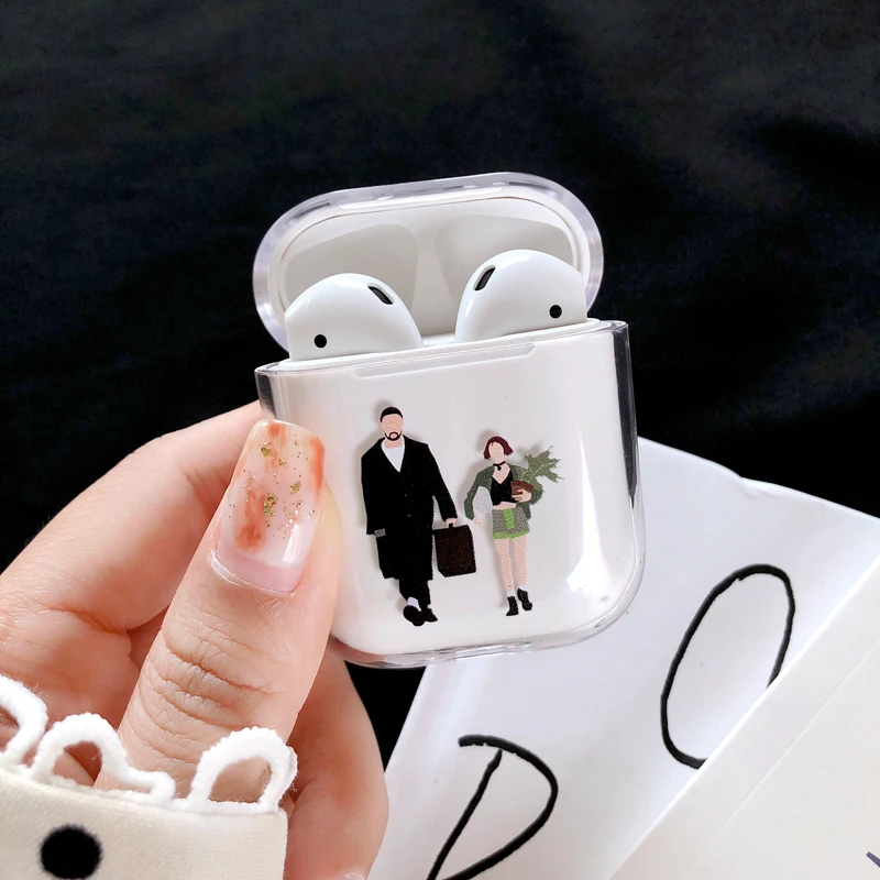 Чехлы для наушников Cartoon Cute Transparent Pure color для Apple Airpods, прочные, прозрачные, из пластика, защитный чехол для Air Pods.