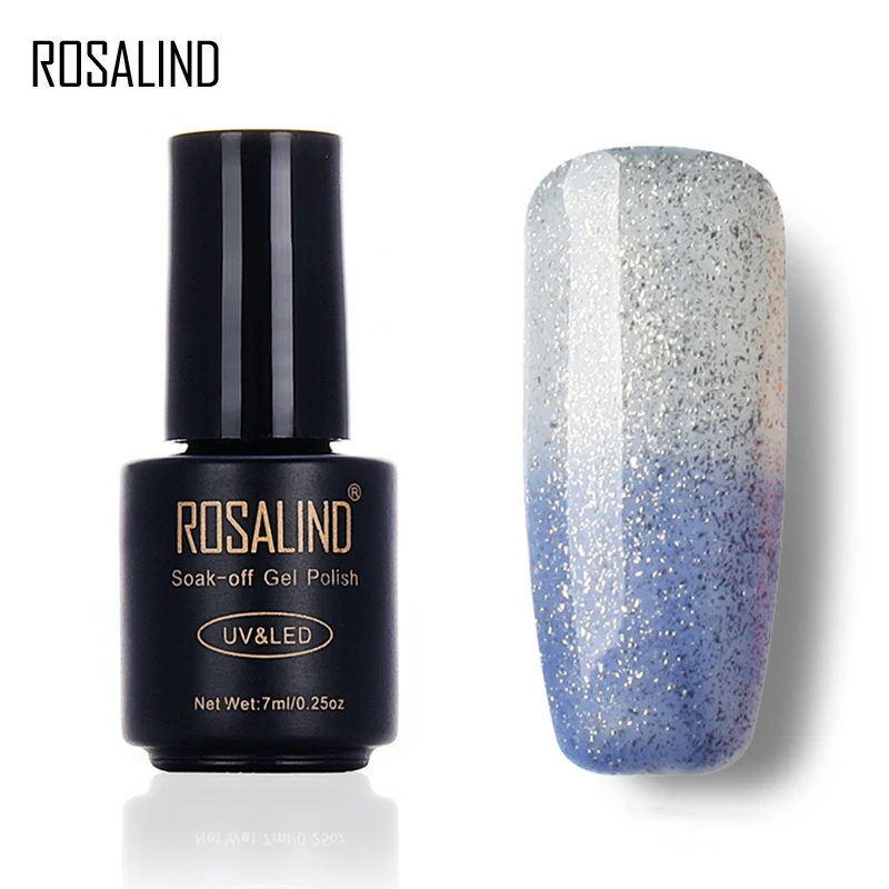 Лак для ногтей ROSALIND 7 мл меняющий температуру Отшелушивающий Гель лак УФ лампа