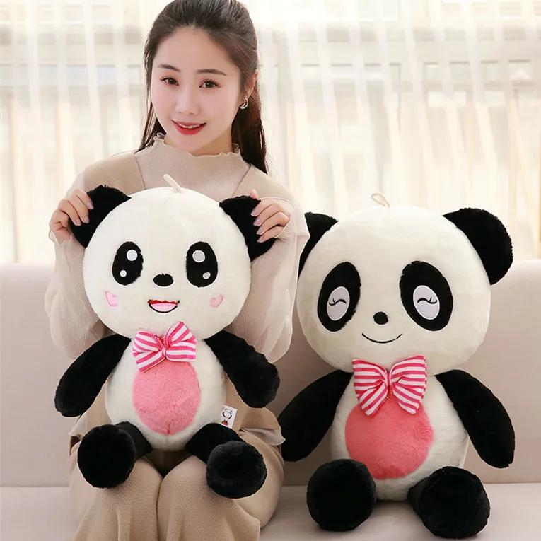 Candice guo плюшевая игрушка мягкая кукла мультяшное животное милый бант панда улыбка