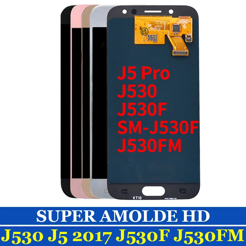 J530F ЖК AMOLED для SAMSUNG GALAXY J5 2017 pro SM J530 дисплей кодирующий преобразователь сенсорного