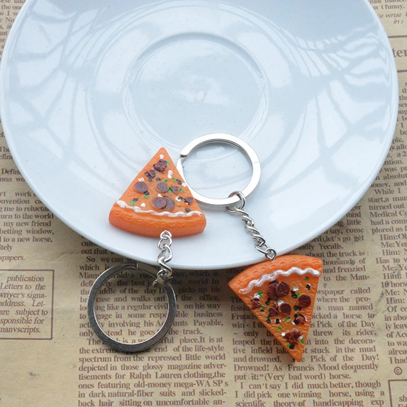Брелок для пиццы из смолы брелок еды кулон ювелирное изделие K989|key chain pendant|food key