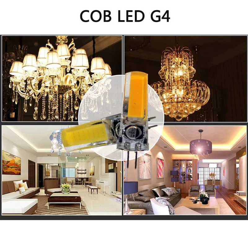 COB SMD LED Mini G4 AC DC 12V 3W 6W диммируемая светодиодная лампа лампы освещения заменяющие