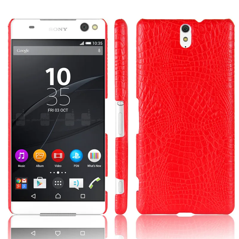 Для Sony C 5 C5 Ультра чехол из крокодиловой кожи Жесткий ПК + искусственная кожа
