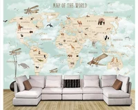 beibehang custom fashion three dimensional modern personality silk cloth papel de parede wallpaper simple world map background