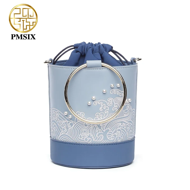 Pmsix новые модные жемчужные сумки с вышивкой для женщин металлические наручные из