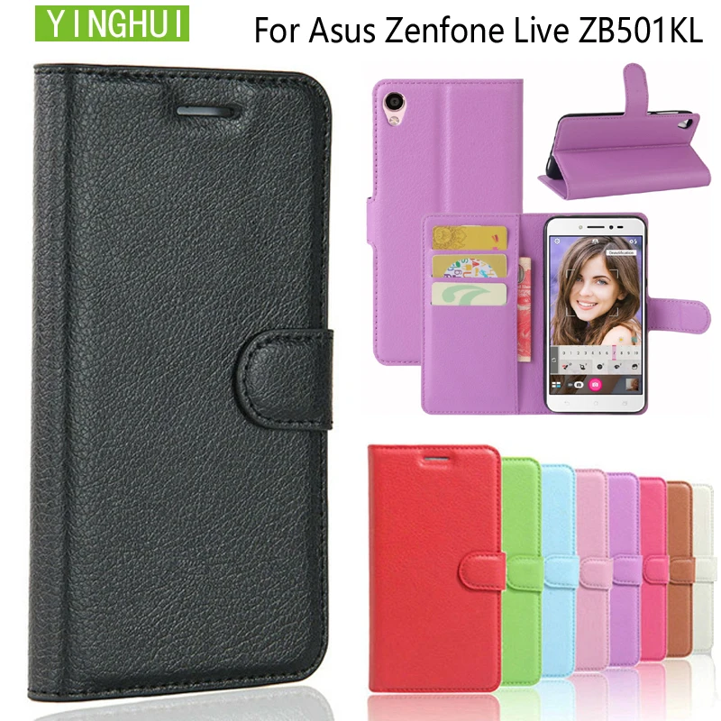 Чехол YINGHUI для Asus Zenfone Live ZB501KL кожаный флип чехол 5 0 дюйма 3 Go книжка с