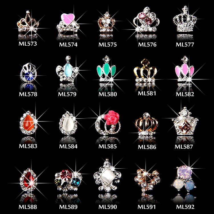 10 шт. новые кристаллы Красочные Стразы для ногтей сплав украшения дизайна DIY