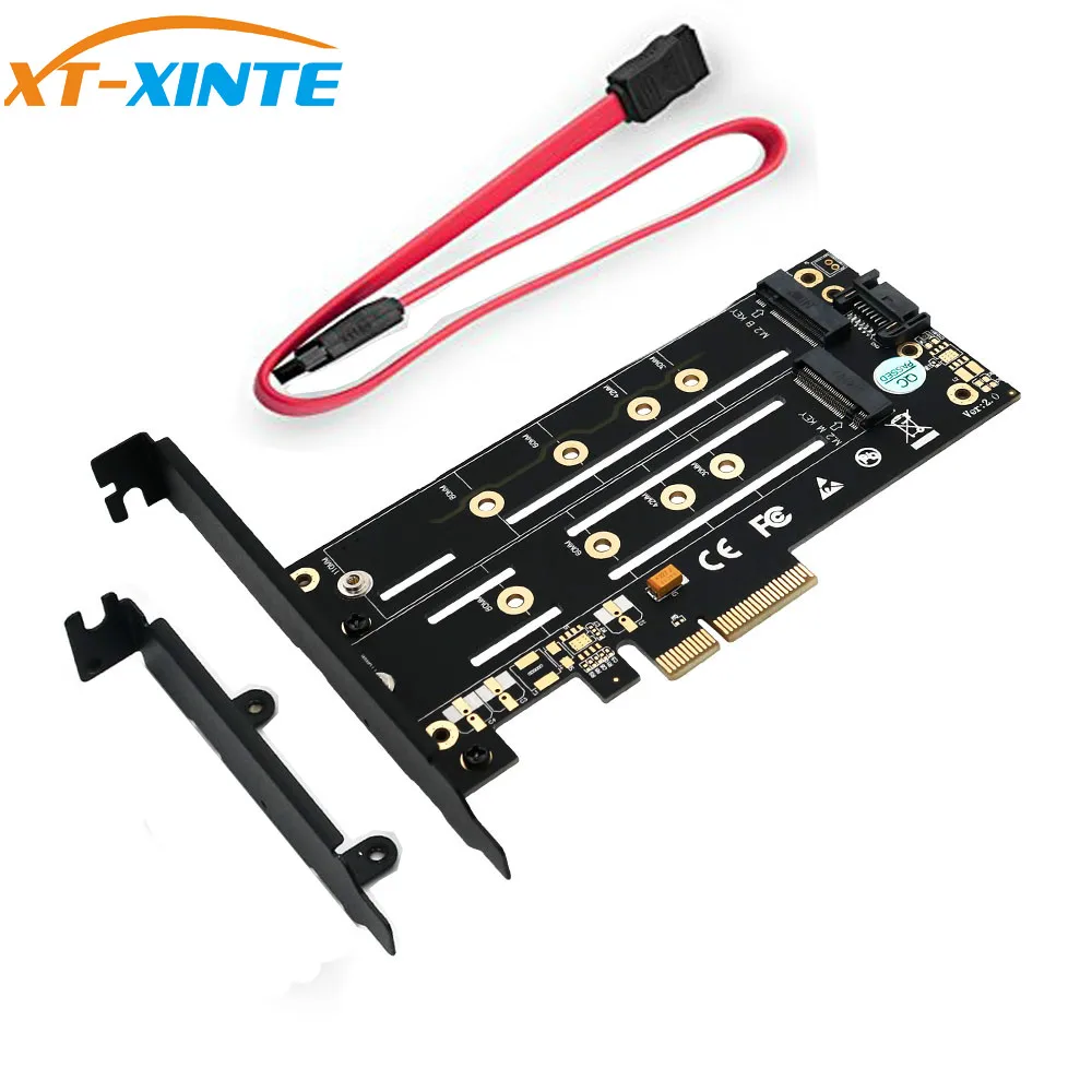 Двойной разъем M.2 для NGFF SSD NVME M Key + B PCI Express 3 0 4X PCIE M2 SATA карта расширения с