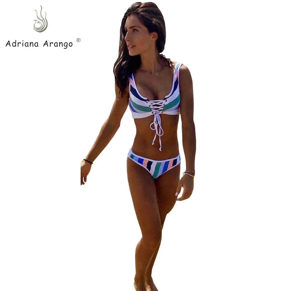 Adriana Arango 2019 купальный костюм с бантиком романтичный греческий речной праздник