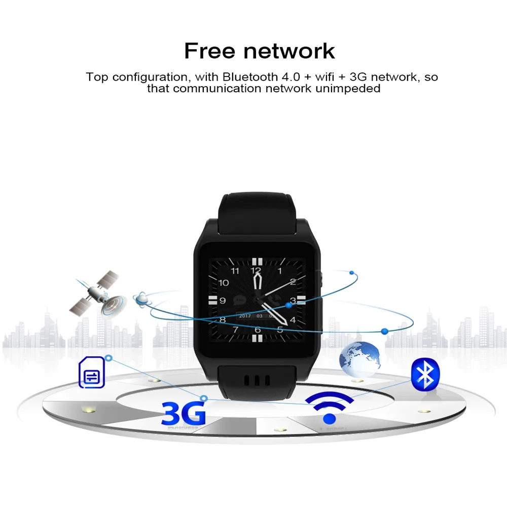 X86 Bluetooth 4 0 Смарт-часы Поддержка 3G Wi-Fi монитор сердечного ритма Камера 600 мАч