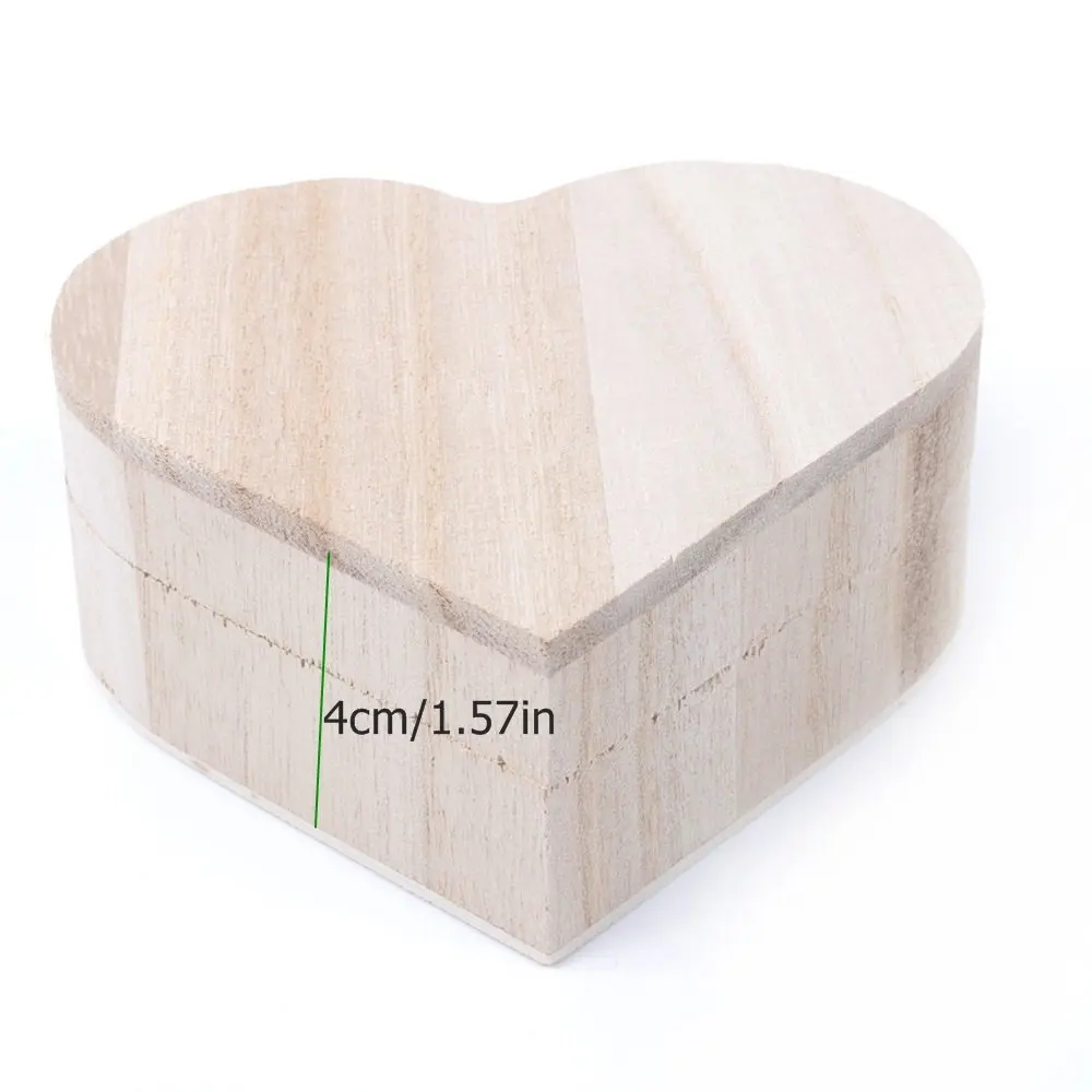 3 шт./лот коробка для хранения в форме сердца деревянная ювелирных изделий