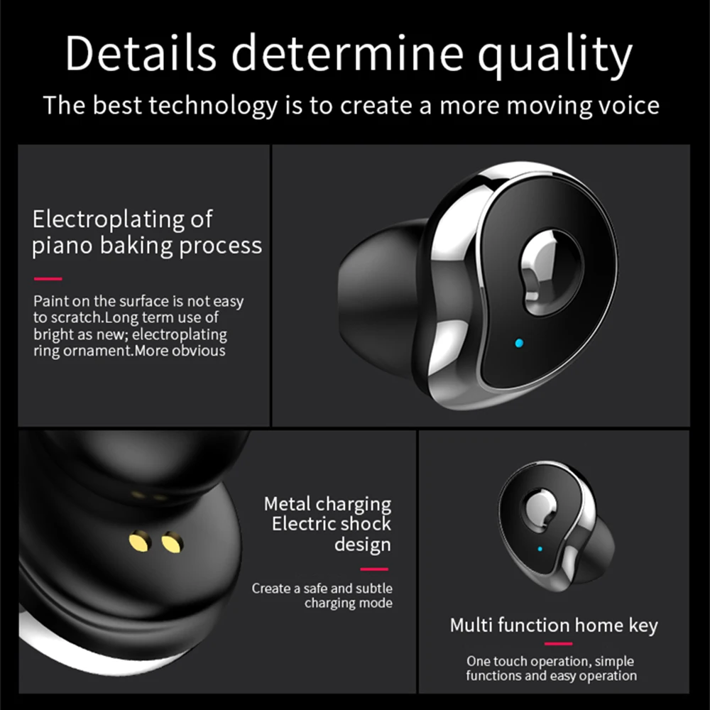 Мини наушник Bluetooth TWS 5 0 половинные вкладыши беспроводные наушники гарнитура