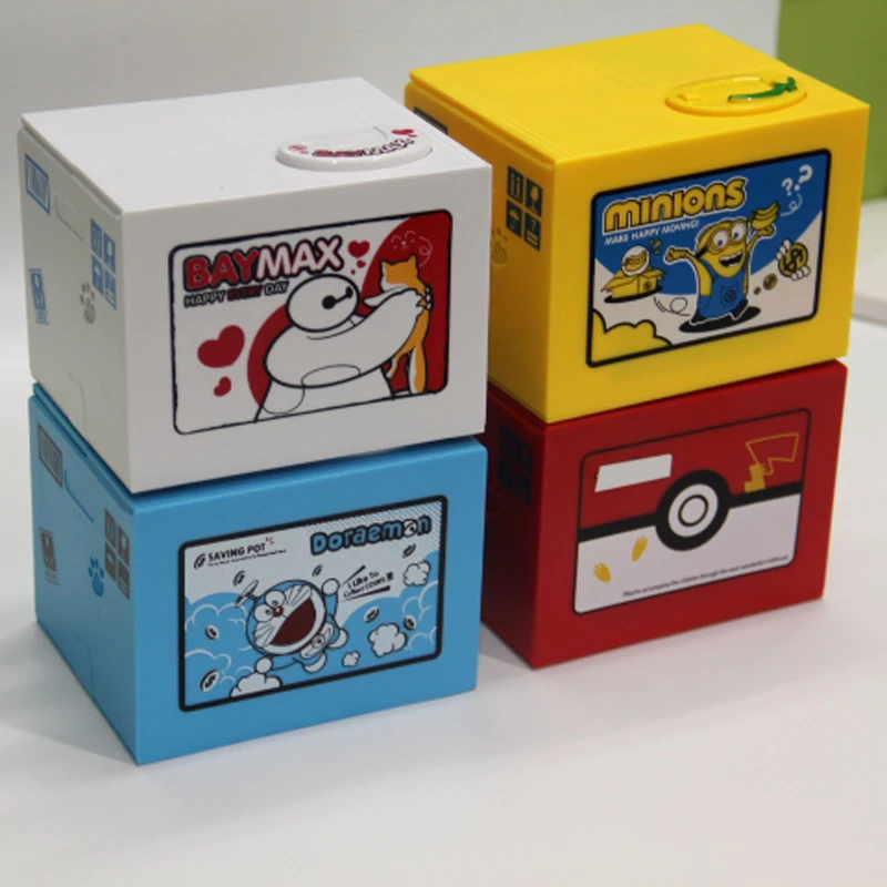High Quality Electronic Money Box Pokemon Pikachu Piggy Bank Steal Coin Automatically For Kids Gift