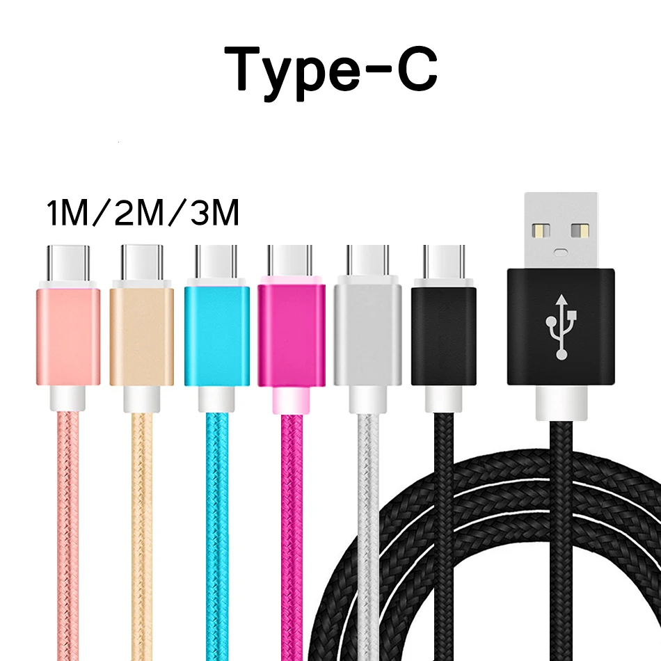 USB кабели Тип C 2A быстрой зарядки usb Зарядное устройство для Xiaomi Mi5 Mi6 samsung S8 даты 2 м 1
