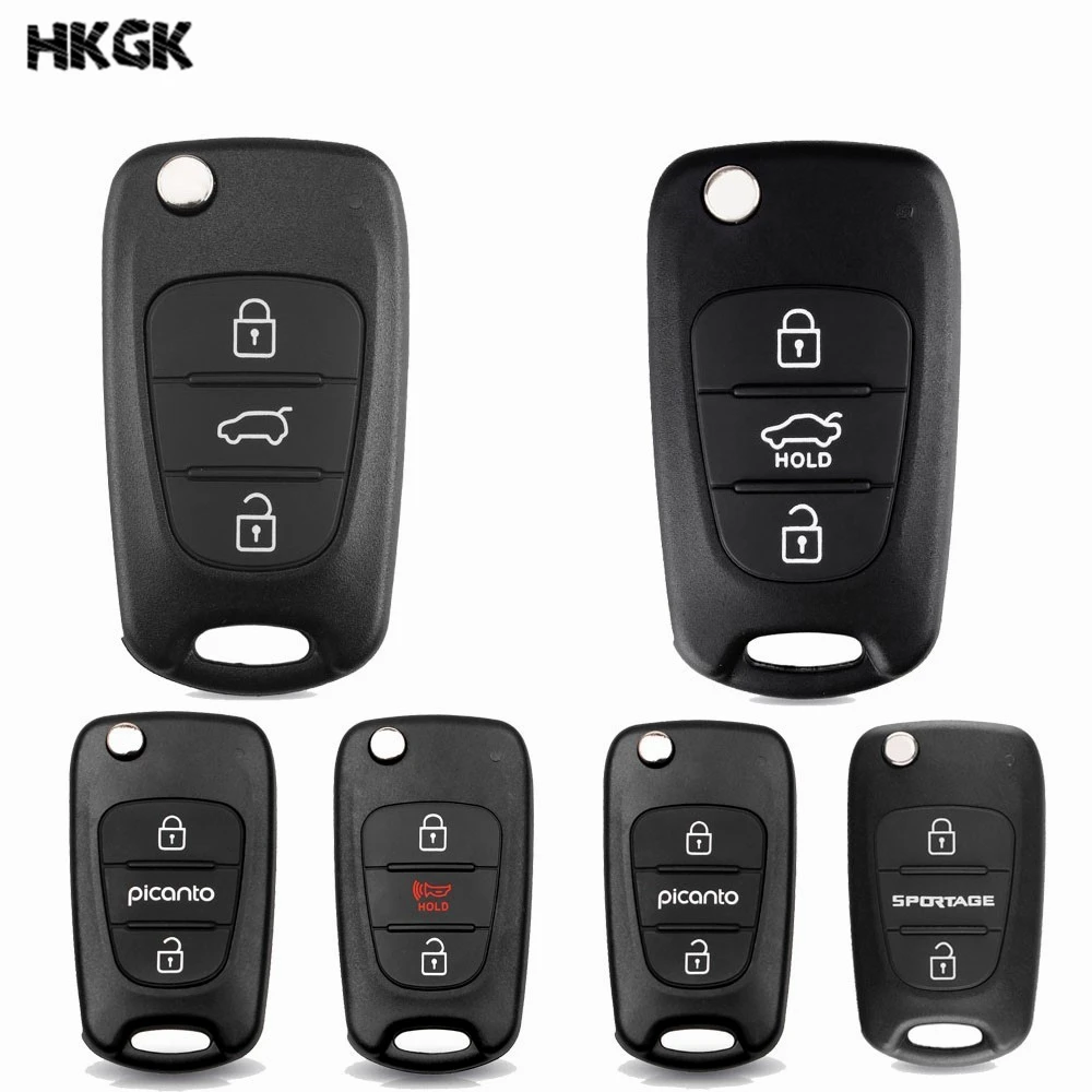 3 кнопки откидной Складной Дистанционный автомобильный чехол для ключей Kia Rio Picanto