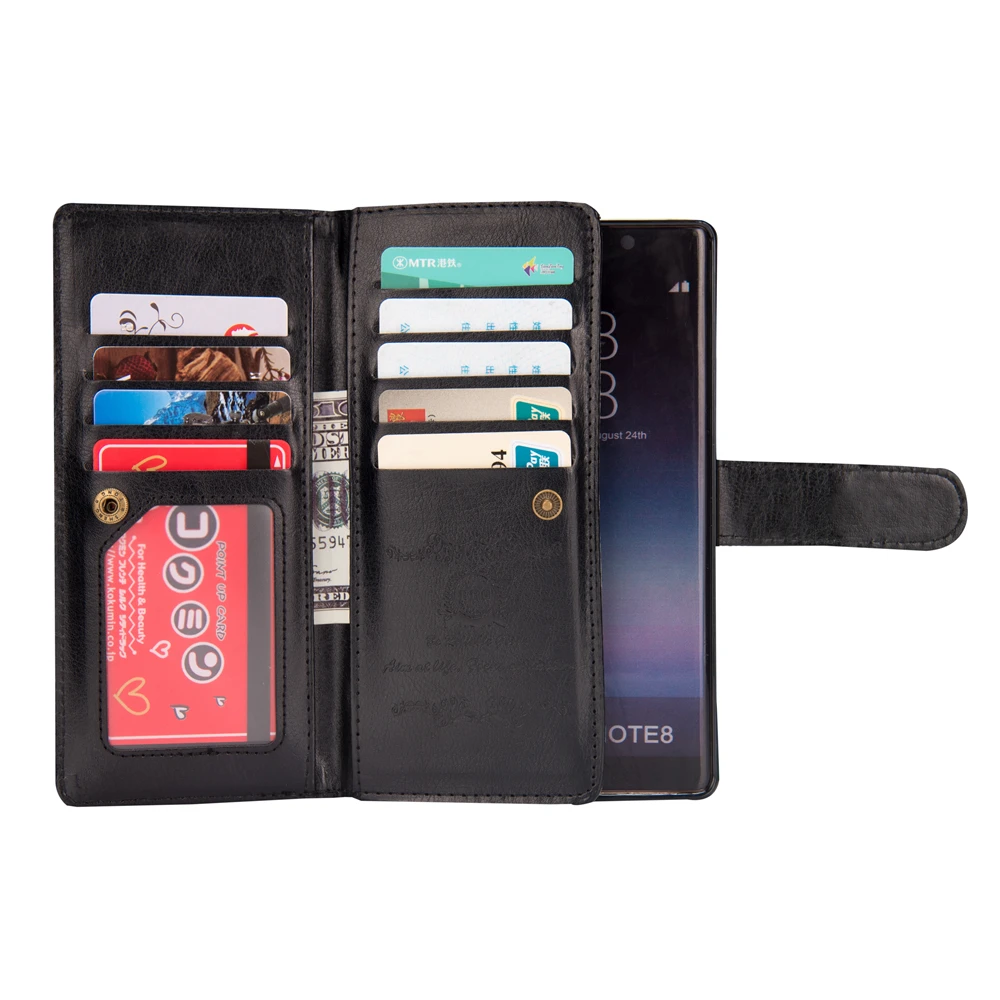 Многофункциональный кошелек сумка чехол для Galaxy Note 8 9 отделений карт кожаный Samsung