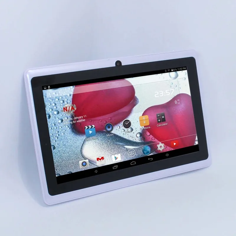 Планшет 7 дюймов для паншета аllwinner A33 Tablet pc 4 ядра Q88 Android 512 МБ/4 ГБ 1024*600 2300 мАч wifi