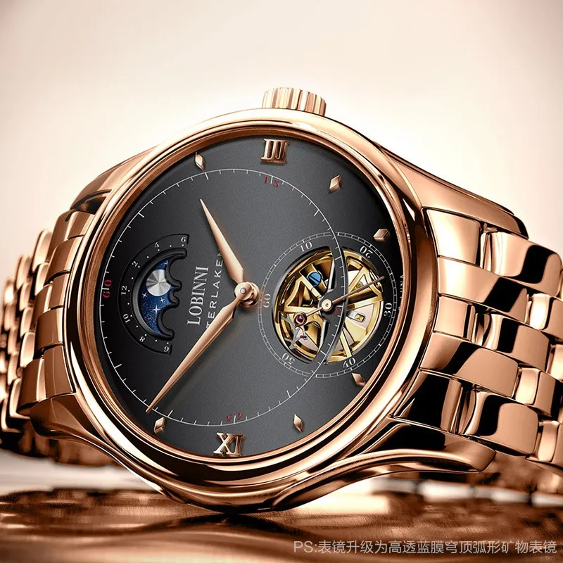 Японский Топ MIYOTA автоматические механические MOVT Wirstwatches люксовый бренд LOBINNI часы мужские сапфировые водонепроницаемые мужские часы L13022-9