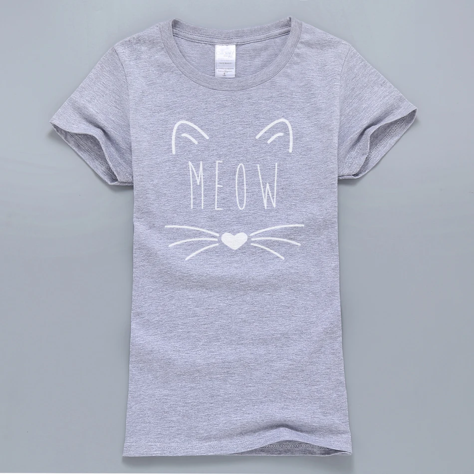 Женская футболка Kawaii Meow Cat Kitty, лето,, хлопок, короткий рукав, футболка, розовая, Kpop, Harajuku, топы, футболки для женщин