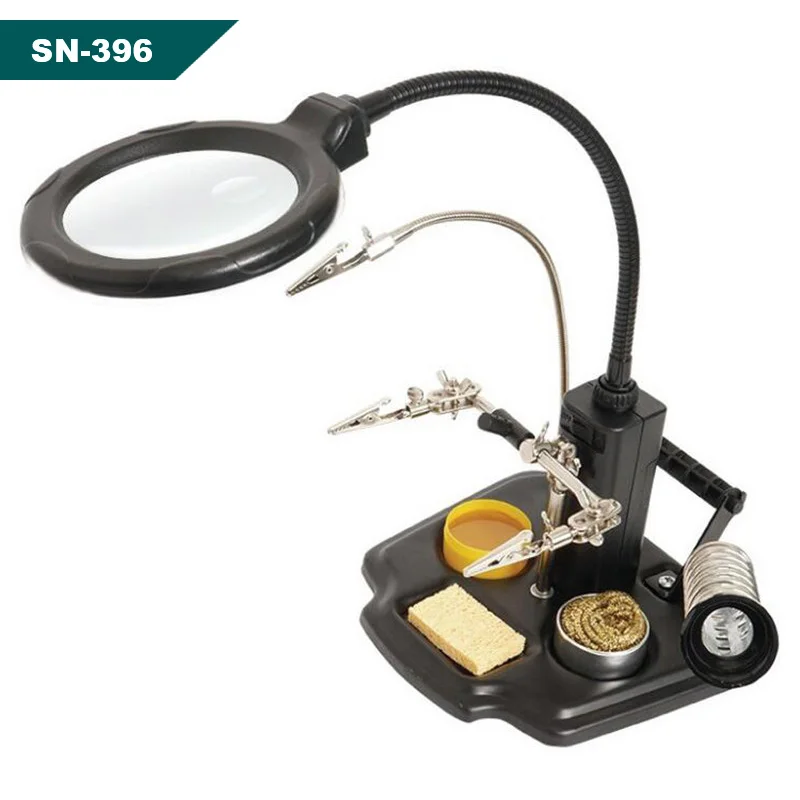 Pro'sKit SN-396 стеклянная лупа со светодиодный для пайки для паяльных инструментов для моделей игрушек RC