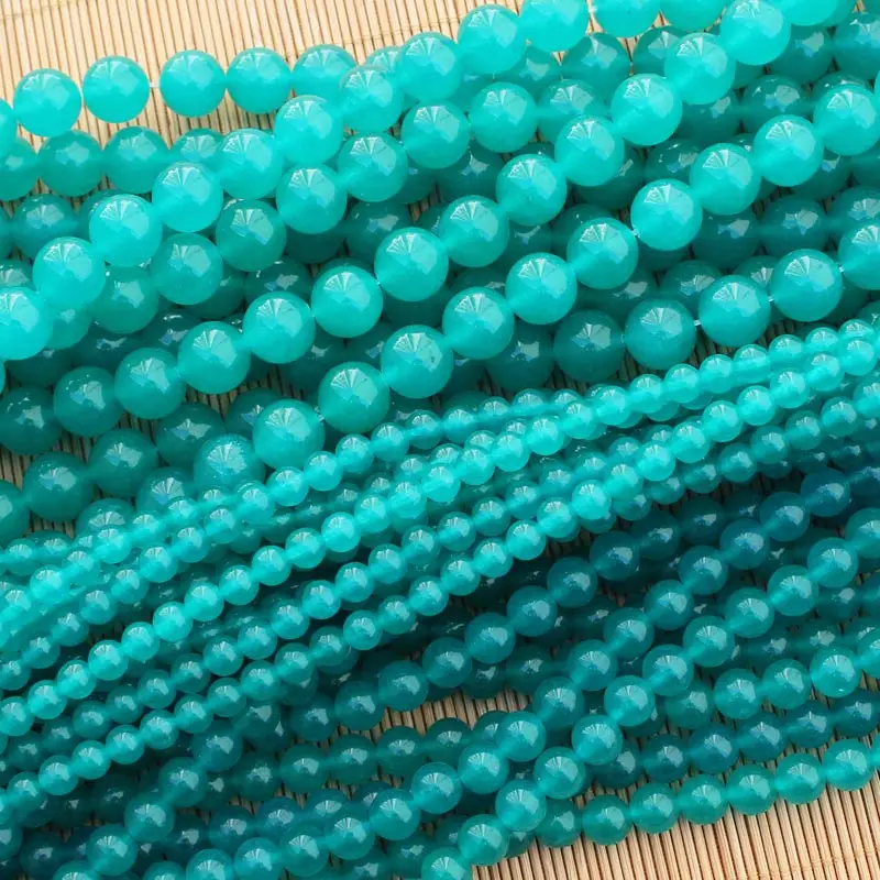 Круглые бусины светло-голубого цвета 6-12 мм 15 дюймов для изготовления ювелирных