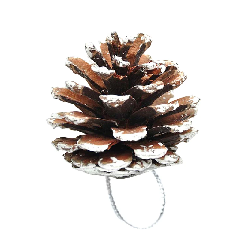 

6 Pcs Christmas 5cm Pine Cones Pendant with String Natural Wood Christmas Tree Decoration NSV775