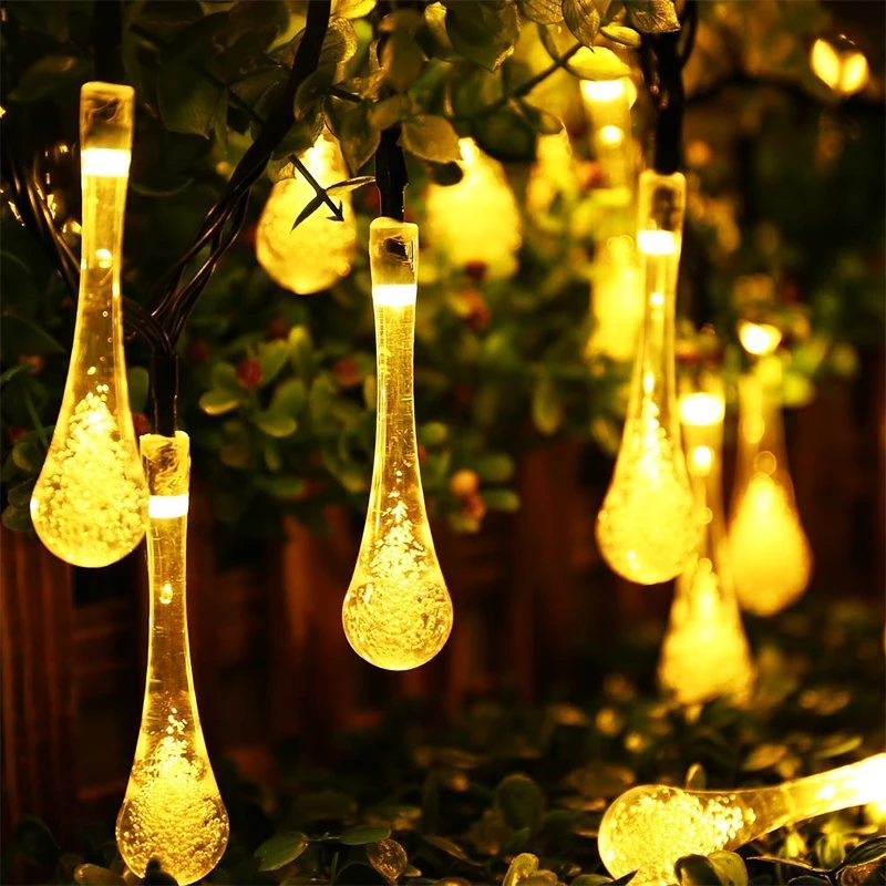 20/50 светодиодная Солнечная гирлянда водонепроницаемая с каплями воды сказочные