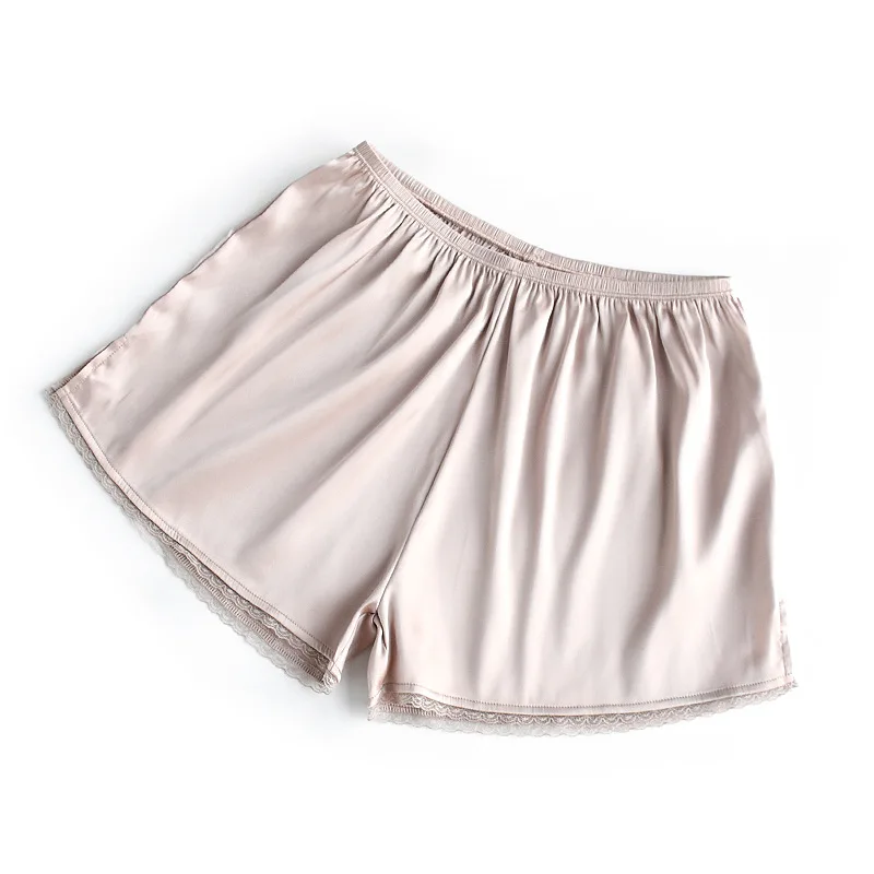 

One Size Woman Shorts Women Casual Summer Silk Soft Ladies Mid Waist Solid Color Lace Breathable Short Femme